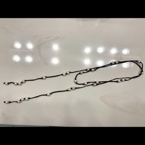 Leather and Pearl Necklace